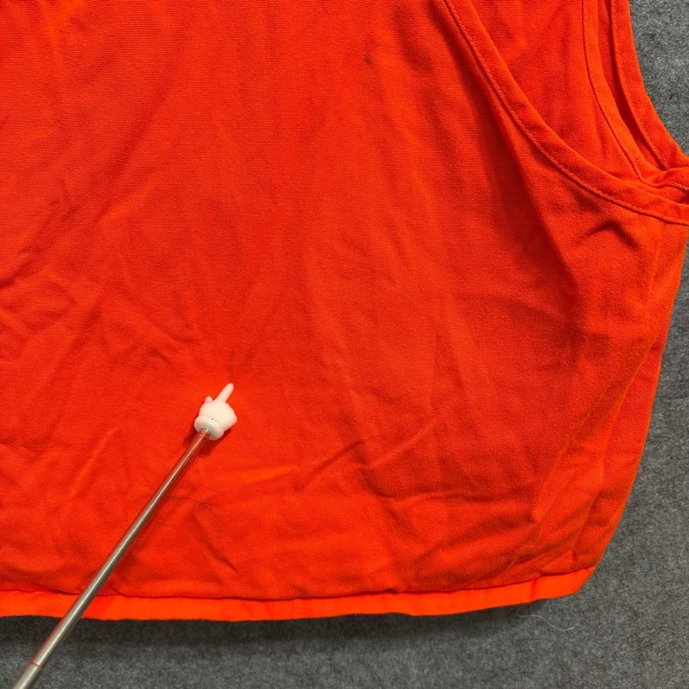 Cabela's Hunting Vest‎ Mens L Orange Blaze Quilted Game Pocket Full Zip Regular